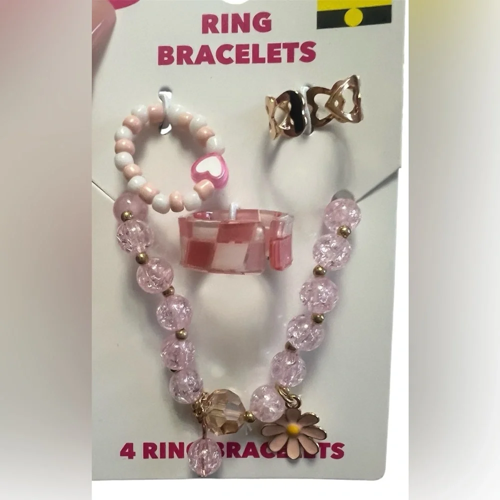 Colorful Kids Ring Bracelet Set